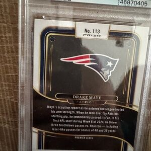 Drake Maye New England Patriots Trading Card - Black & Red Design